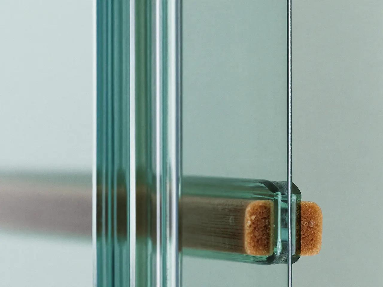 Close-up of a double-glazing unit edge and cavity
