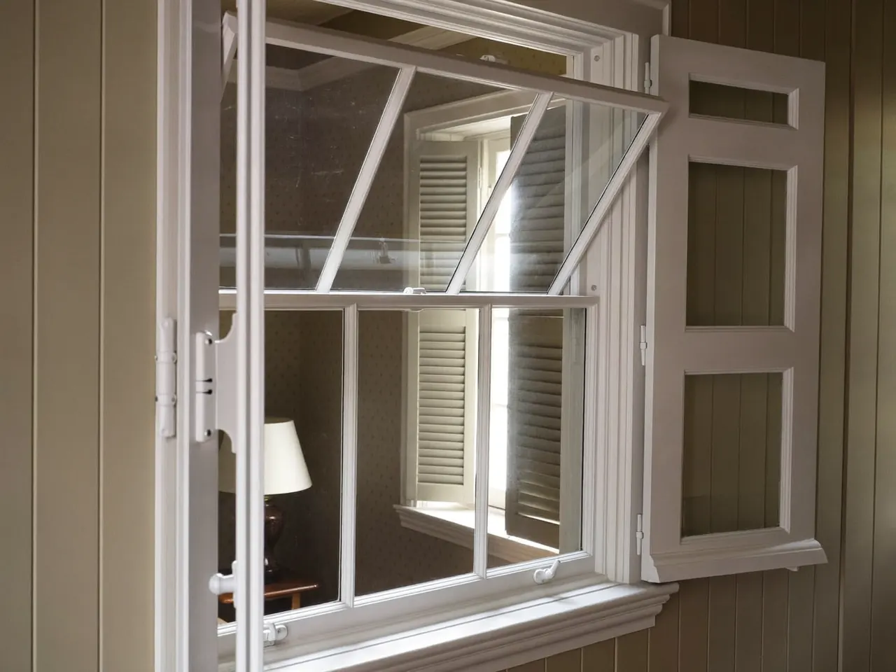 Period home interior with a timber sash window